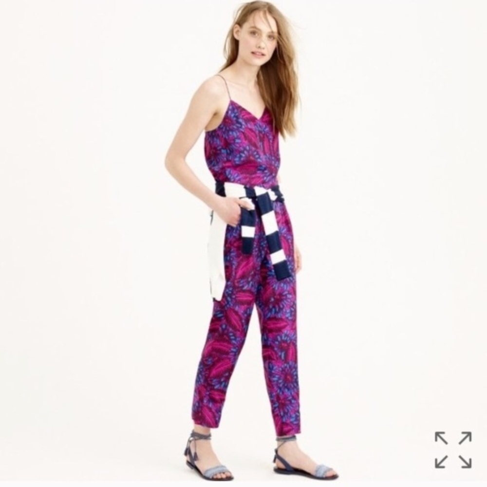 J. Crew Midnight Floral Jumpsuit